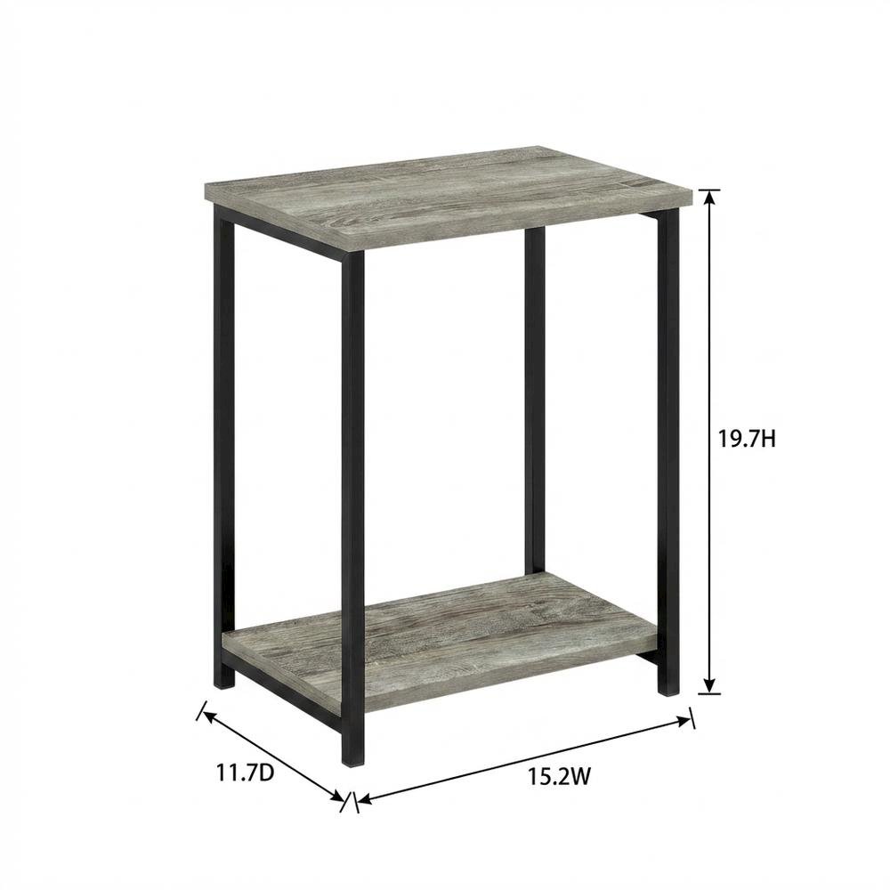 French Oak Metal Frame End Table for Living Room or Bedroom. Picture 7