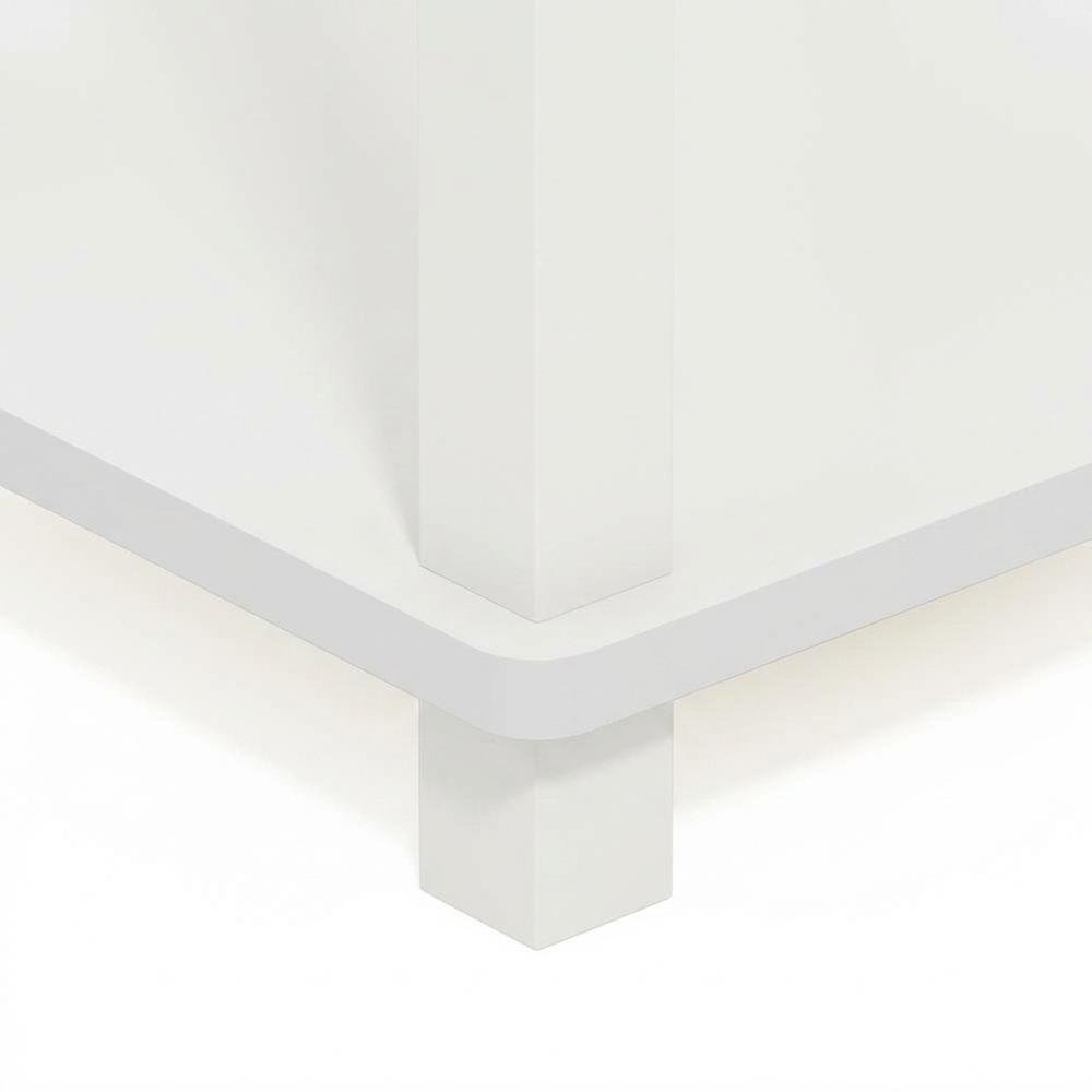 Small White End Table with Contemporary Design and Solid Construction. Picture 6