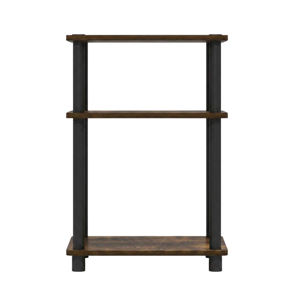 Amber Pine and Black 3-Tier End Table with Modern Design. Picture 4