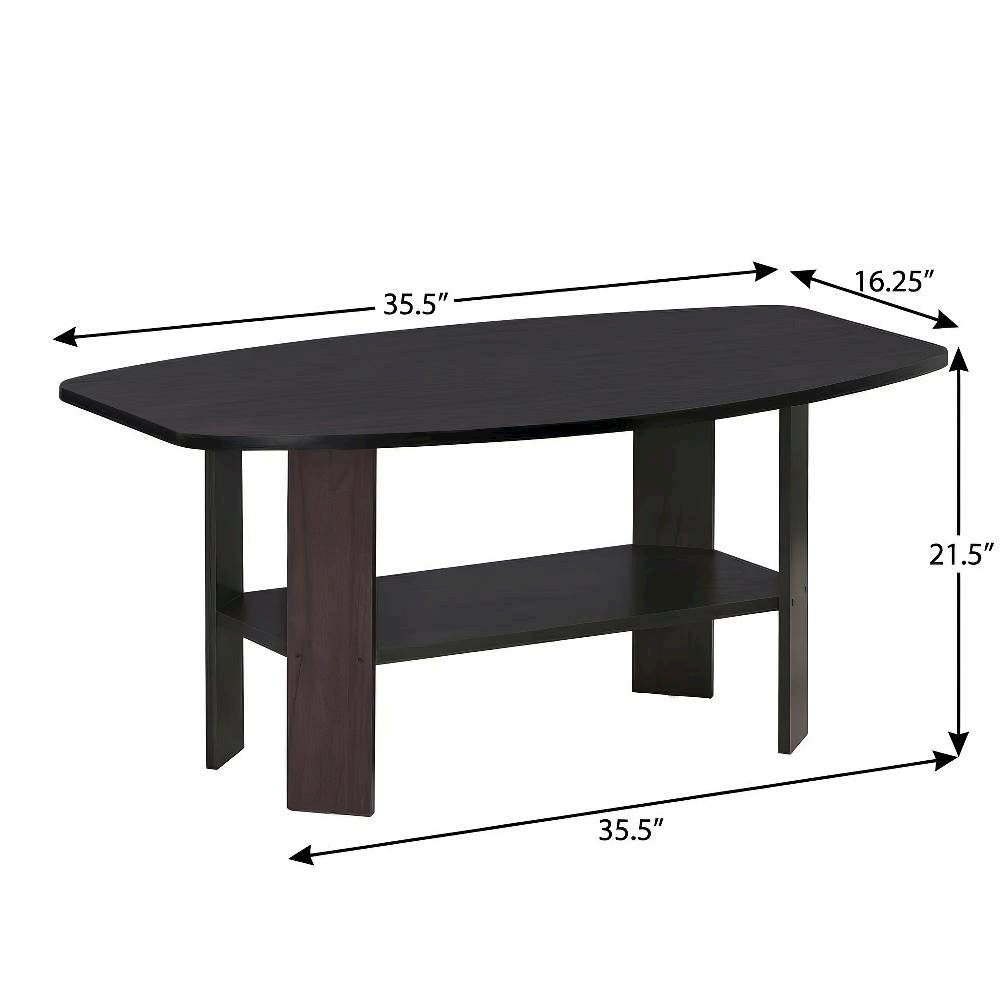 Dark Walnut Coffee Table with Simple Design and Sturdy Construction. Picture 4