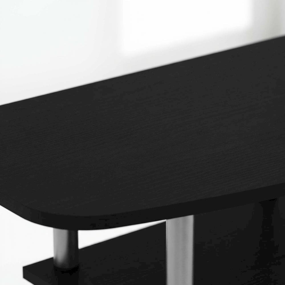 Black Wood TV Stand for up to 46-inch Screens with 4-Tier Storage. Picture 5