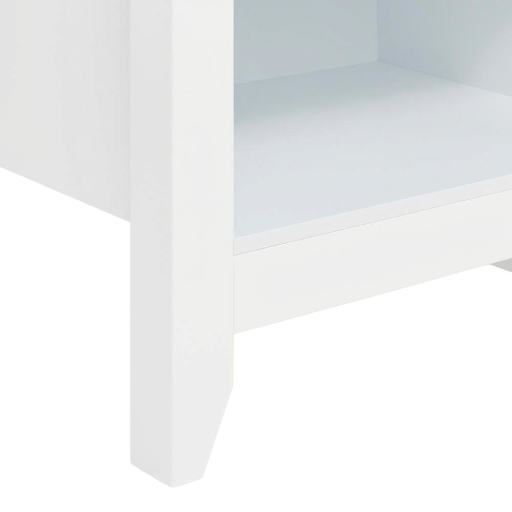 White Wooden TV Stand, Up to 65 Inch Entertainment Center, Spacious Storage. Picture 6