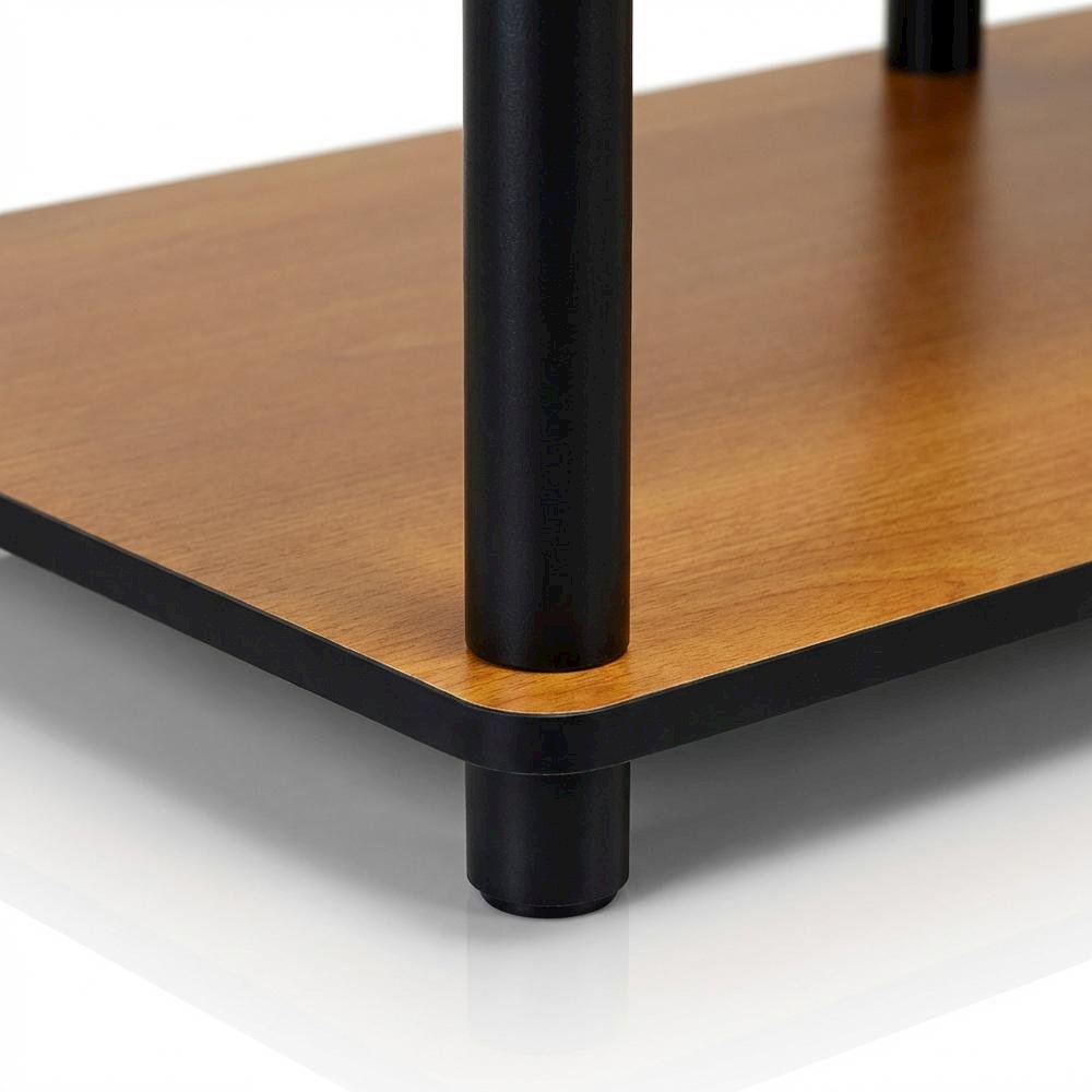 Light Cherry and Black TV Stand with Composite Wood and PVC Tubes. Picture 6