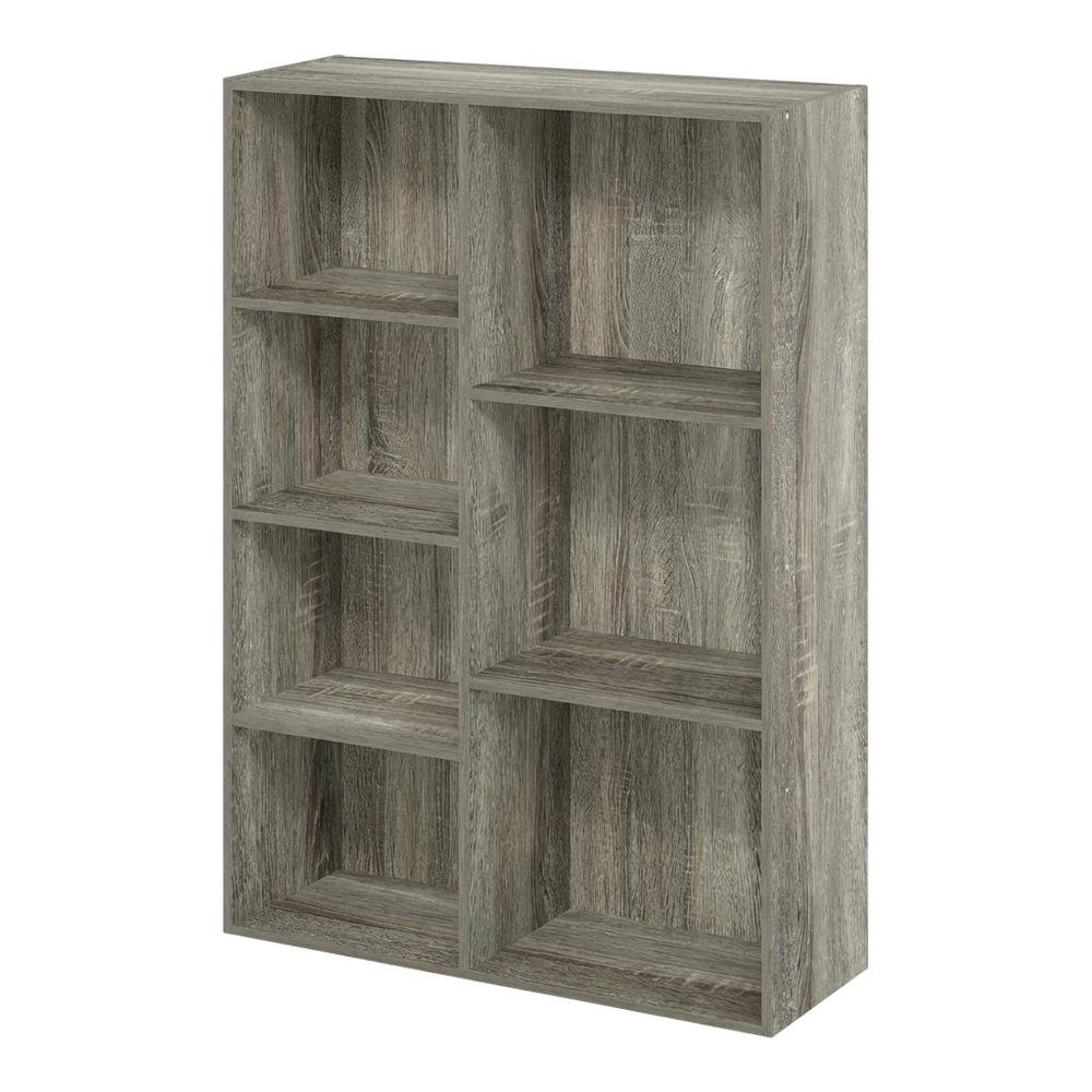 Reversible 7-Cube Storage Shelf In French Oak Finish With Open Design. Picture 1