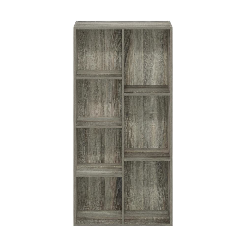 Reversible 7-Cube Storage Shelf In French Oak Finish With Open Design. Picture 4