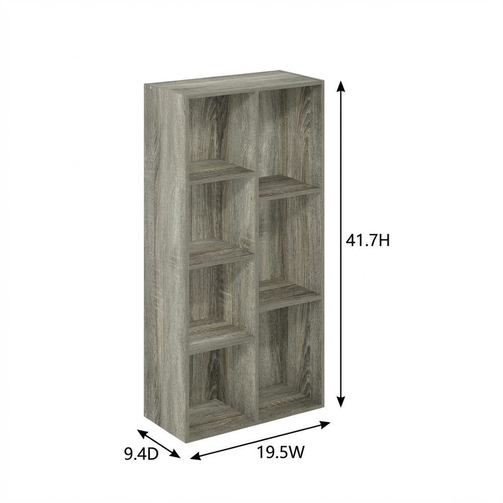 Reversible 7-Cube Storage Shelf In French Oak Finish With Open Design. Picture 7
