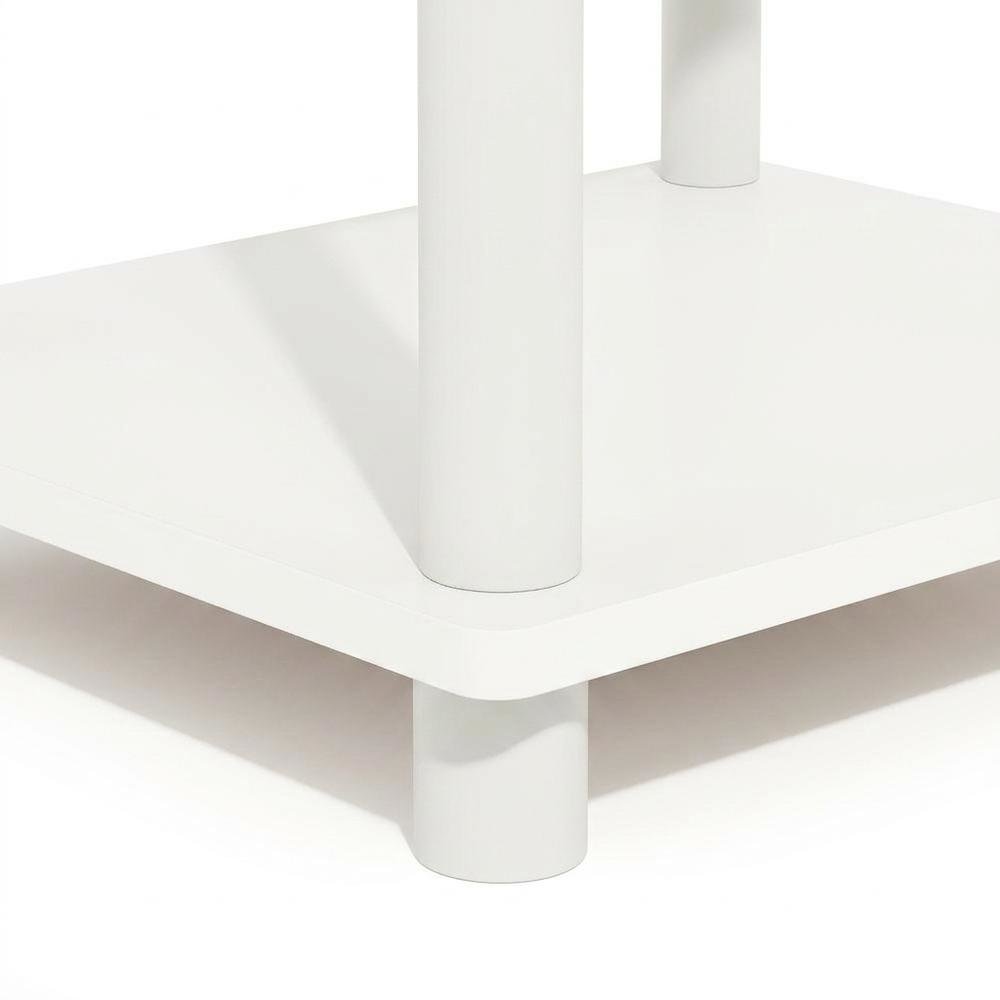 White, Storage Side Table, Open Shelf, USB Charging. Picture 6