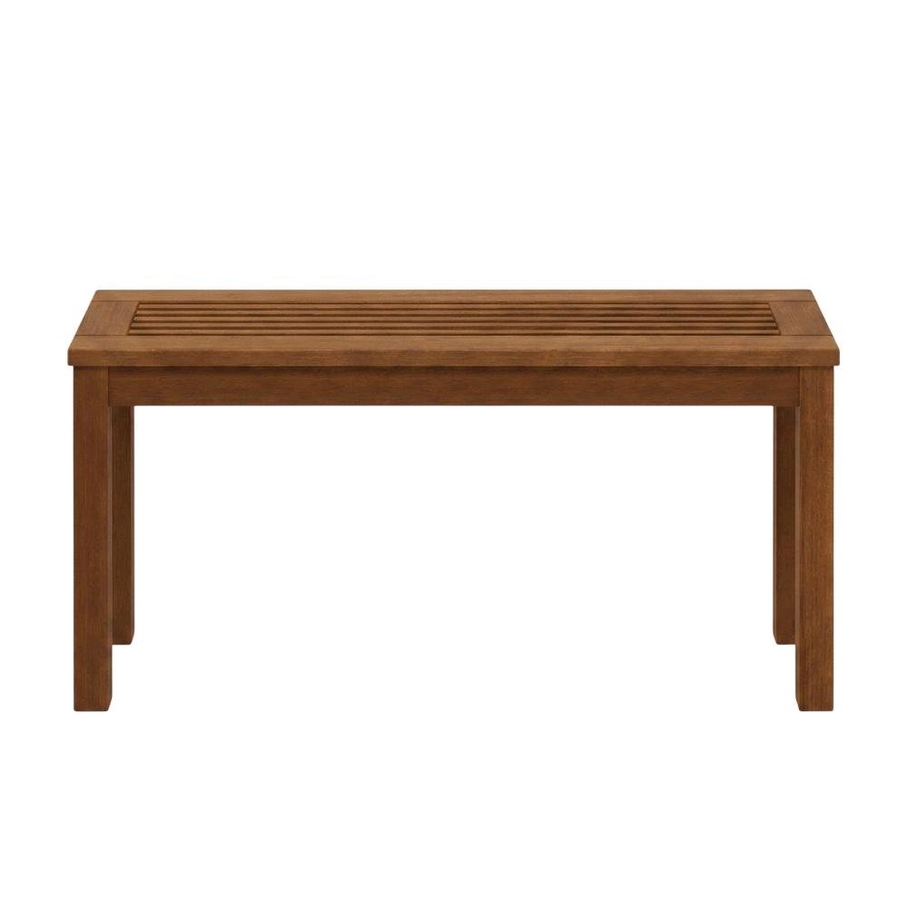 Natural Hardwood Bench, Teak Oil Finish, Backless Garden Seat. Picture 4
