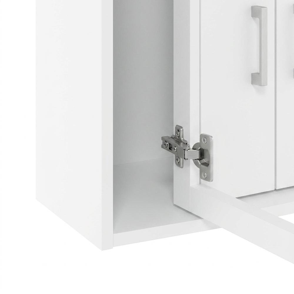White Storage Cabinet with 2 Open Shelves and 2 Cabinet Doors. Picture 5