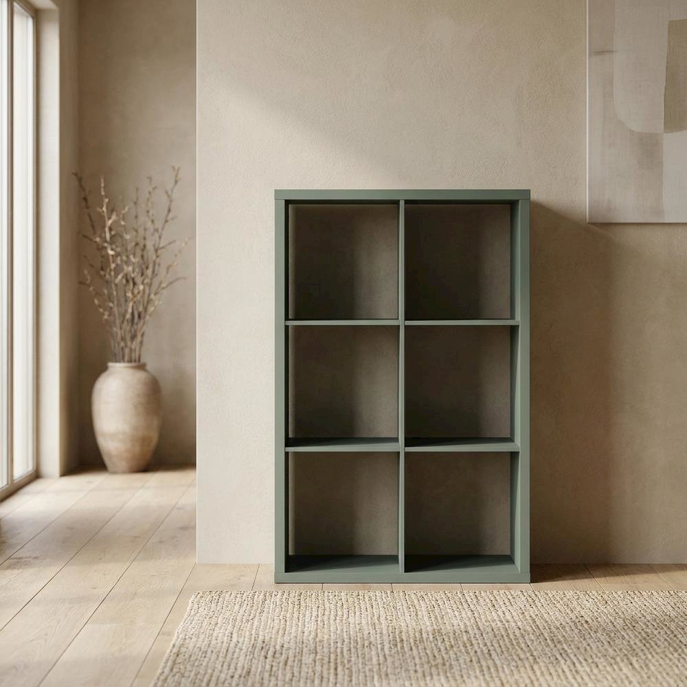Green 6-Cube Open Shelf Closet Organizer Extra Thick Engineered Wood. Picture 2