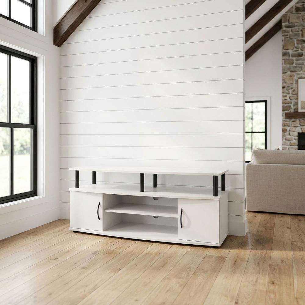 White entertainment center for up to 55-inch TVs with spacious storage, modern. Picture 2