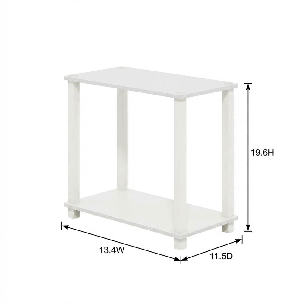 Small White End Table with Contemporary Design and Solid Construction. Picture 7