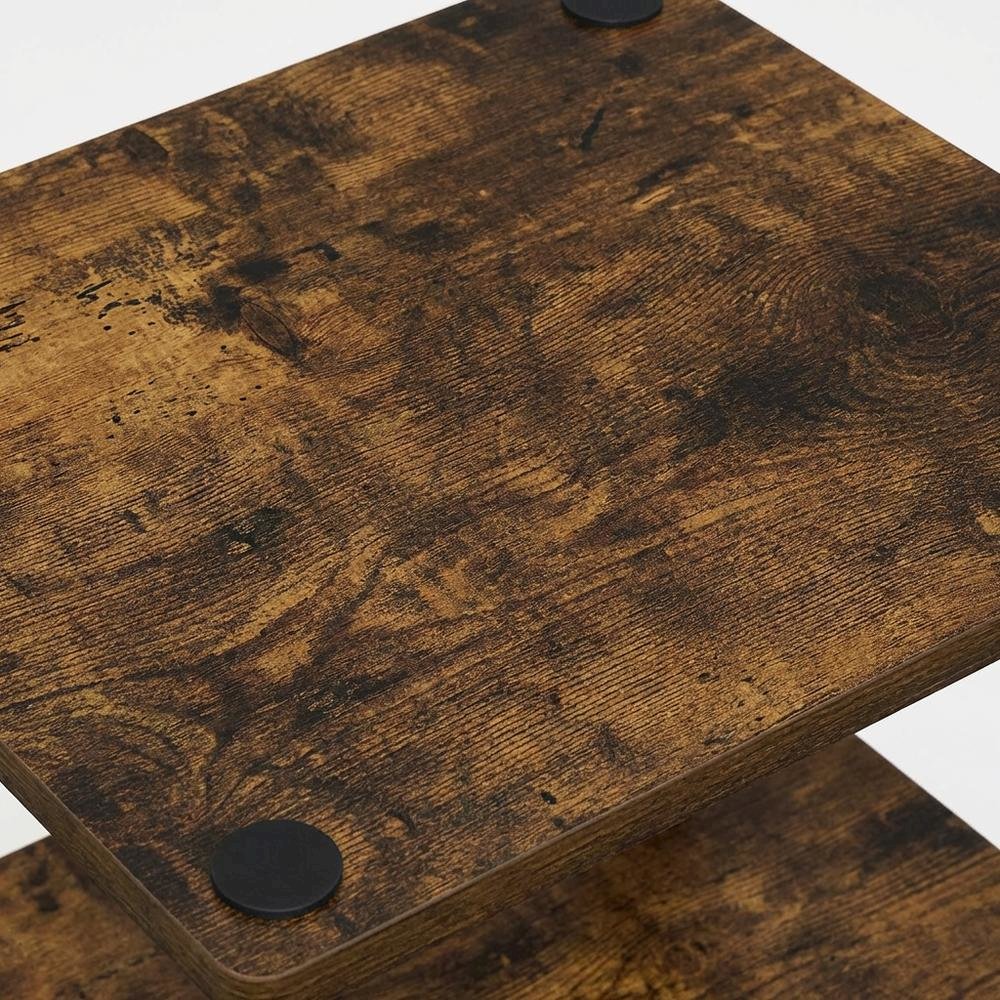 Amber Pine and Black 3-Tier End Table with Modern Design. Picture 5