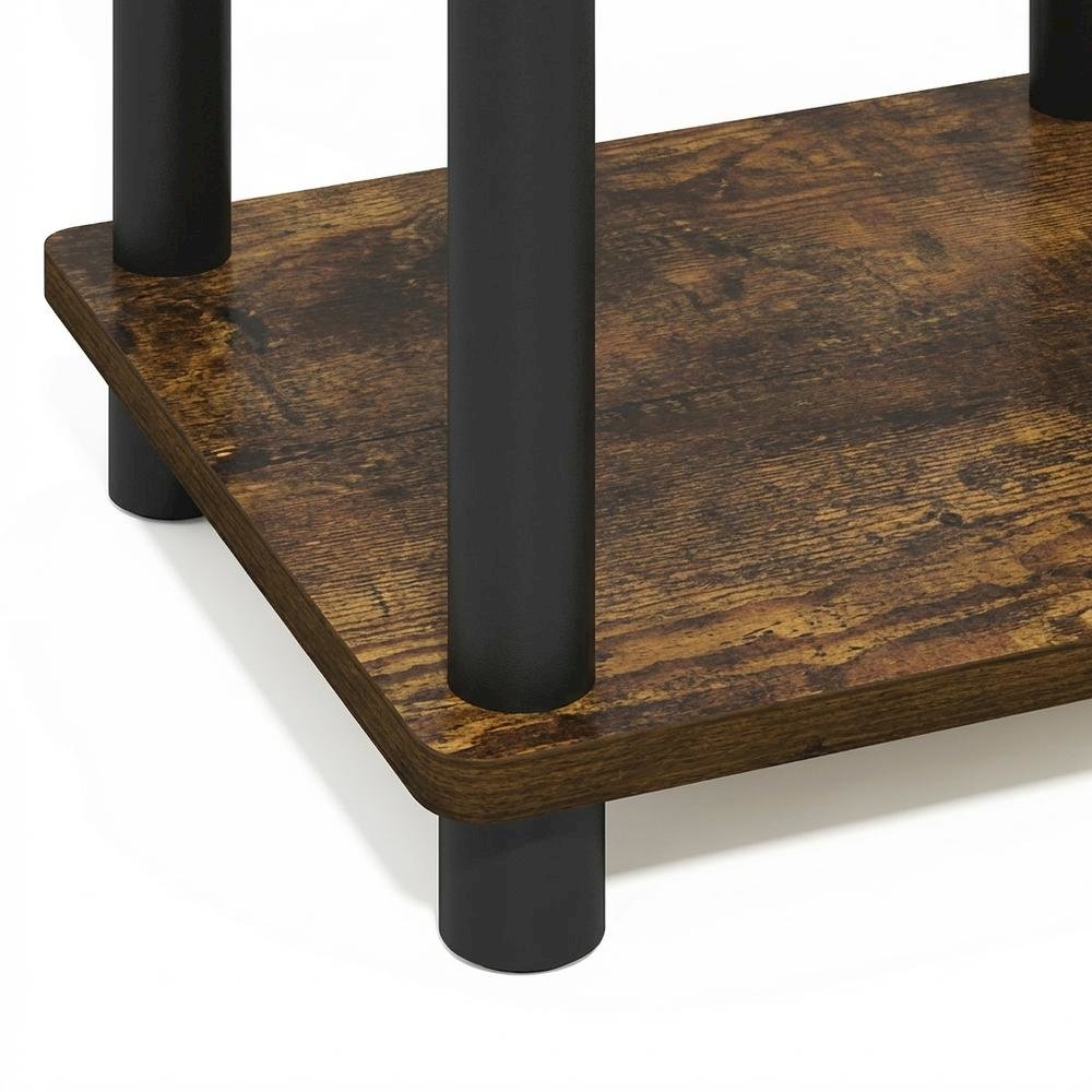 Amber Pine and Black 3-Tier End Table with Modern Design. Picture 6