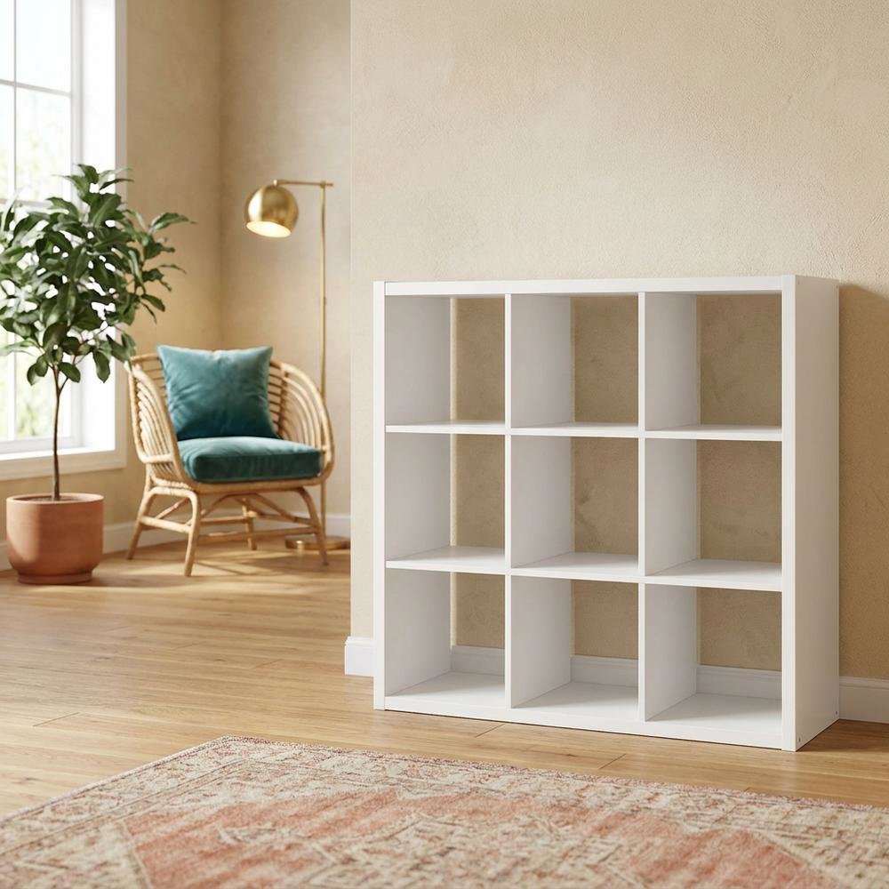 White 9-Cube Open Storage Organizer, Modular Shelving Unit. Picture 2