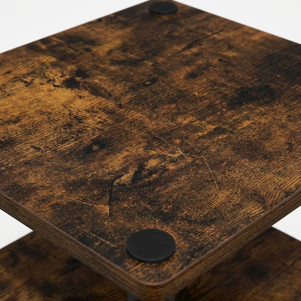 Amber Pine and Black 3-Tier End Table Set with Modern Design. Picture 5