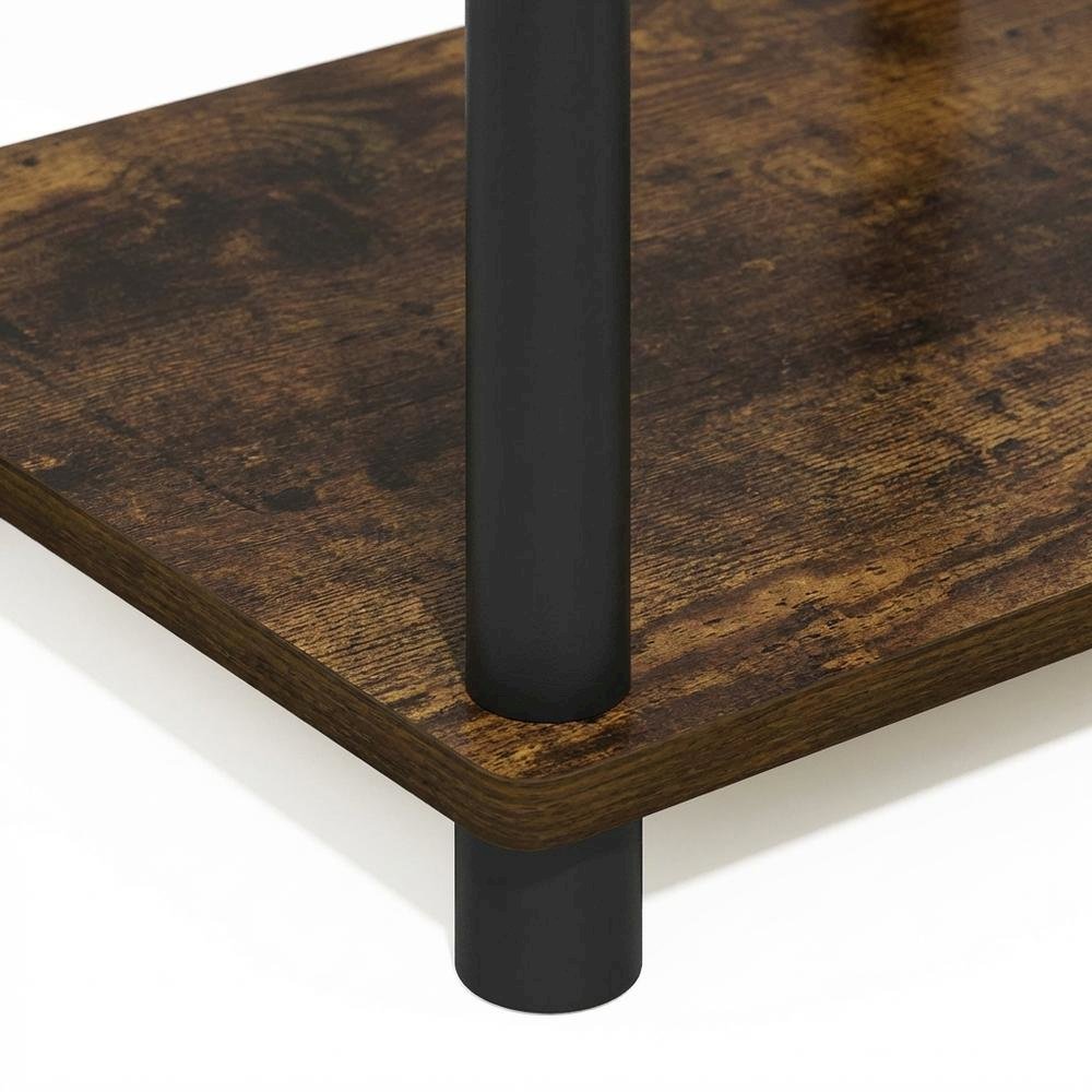 Amber Pine and Black 3-Tier End Table Set with Modern Design. Picture 6