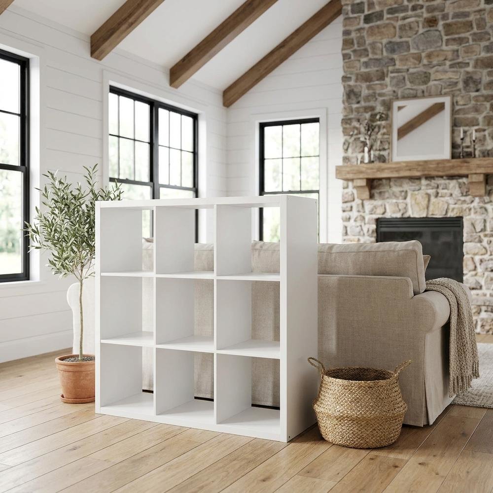 White 9-Cube Open Storage Organizer, Modular Shelving Unit. Picture 3