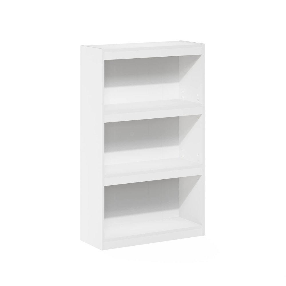 Furinno JAYA Enhanced Home 3-Tier Adjustable Shelf Bookcase, White. Picture 1