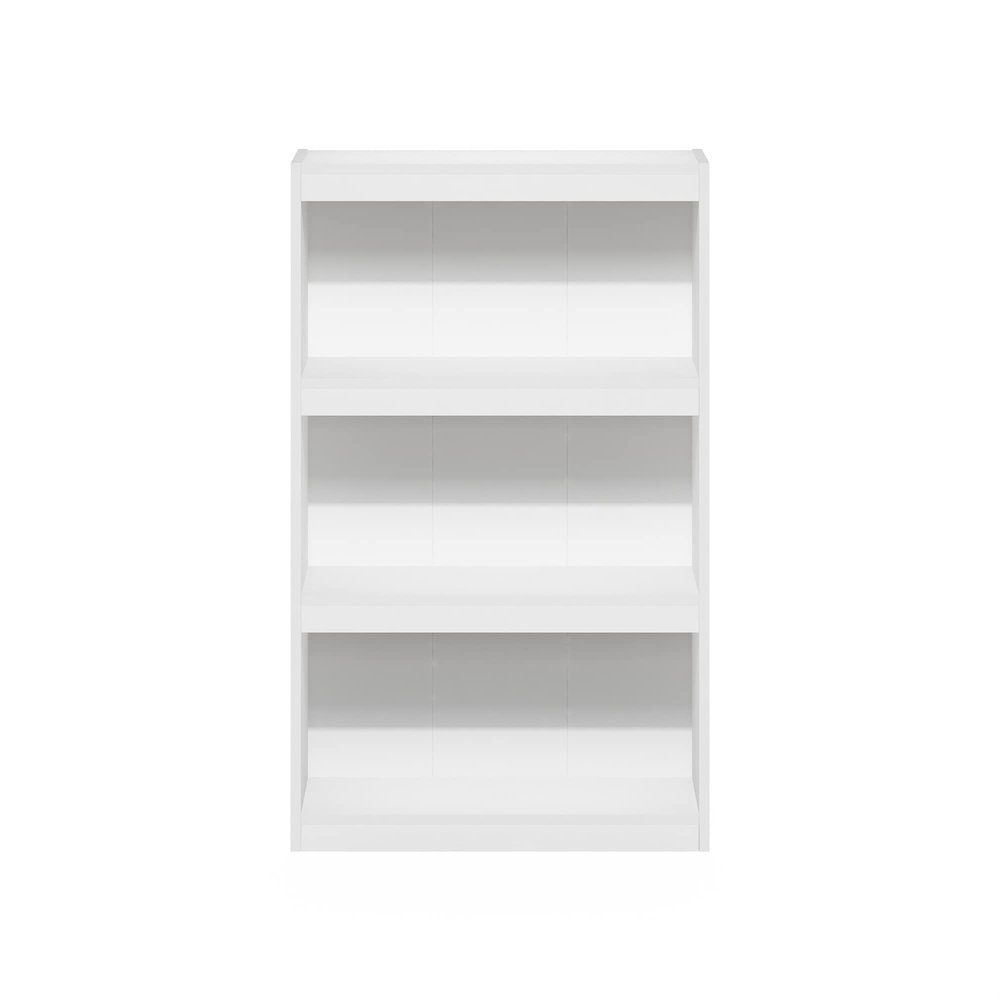 Furinno JAYA Enhanced Home 3-Tier Adjustable Shelf Bookcase, White. Picture 4