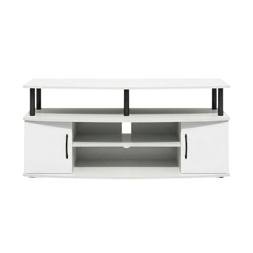 White entertainment center for up to 55-inch TVs with spacious storage, modern. Picture 4