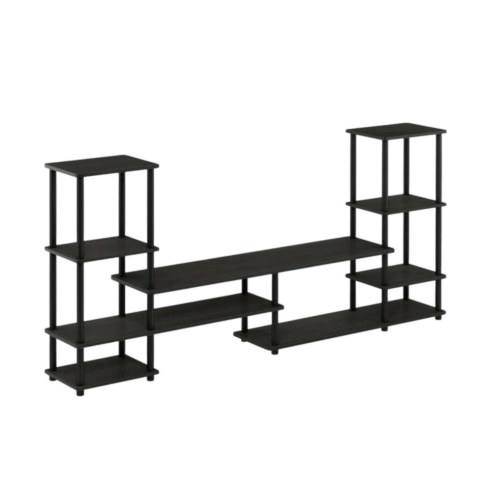 Modern Entertainment Center in Espresso/Black with Spacious Shelves and Storage. Picture 4