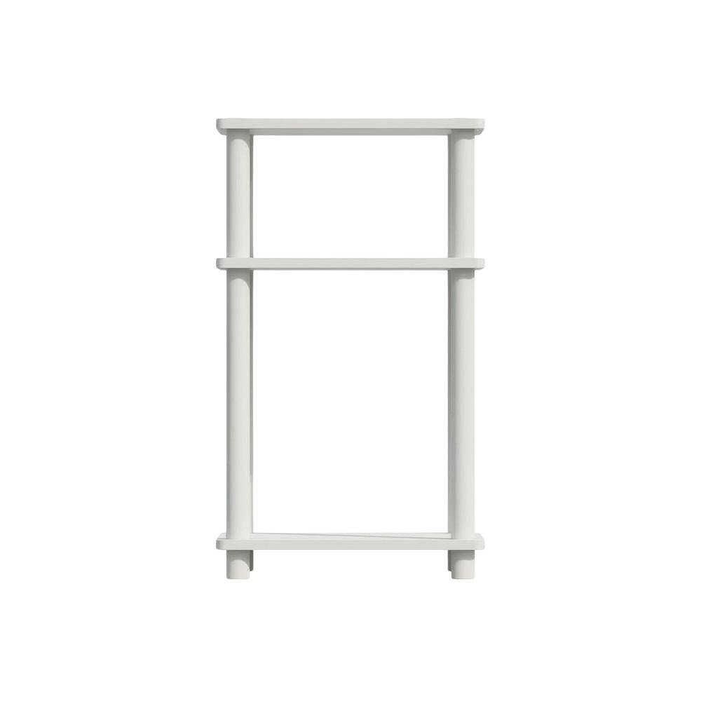 White 3-Tier End Table with Multi-level Storage and Modern Design. Picture 4
