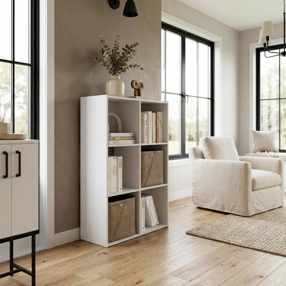 Wooden Bookcase with Engineered Wood Finish for Modern Storage. Picture 3
