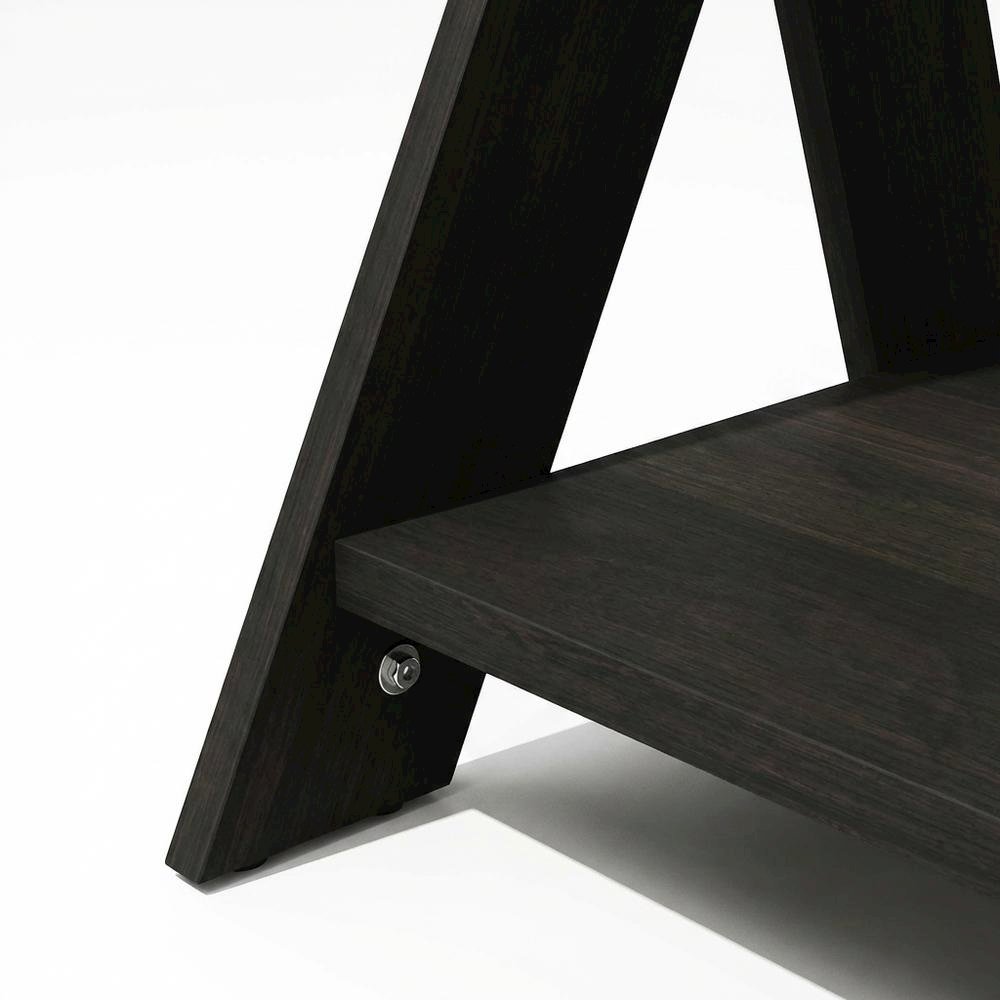 Black espresso end table with sleek surface and versatile design. Picture 6