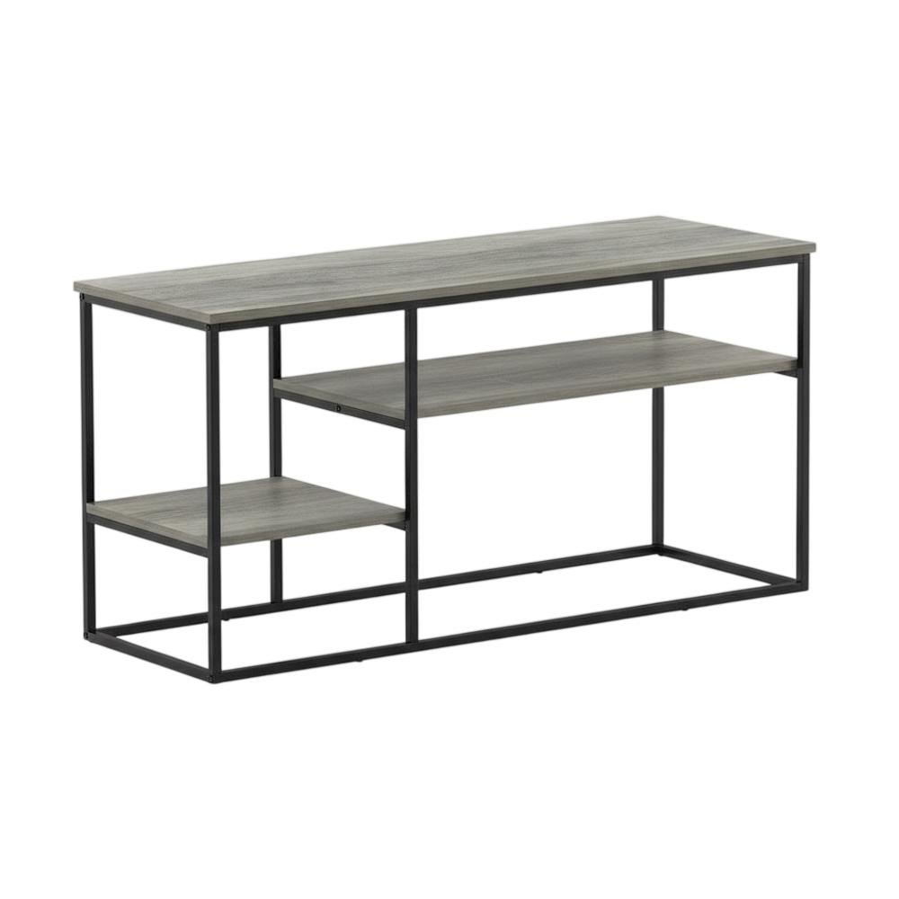 Modern TV Stand for 50 Inch TVs in French Oak Grey with Composite Wood Finish. Picture 4