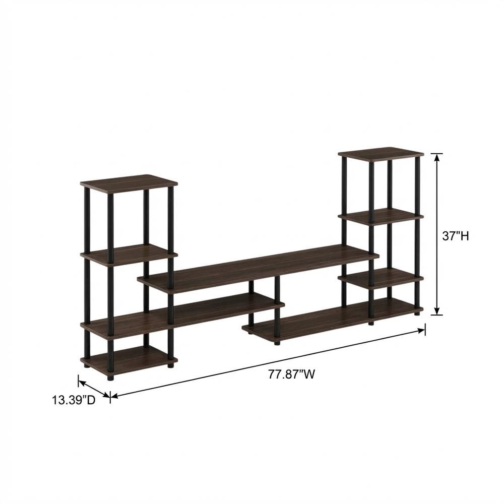 Modern Entertainment Center in Espresso/Black with Spacious Shelves and Storage. Picture 7