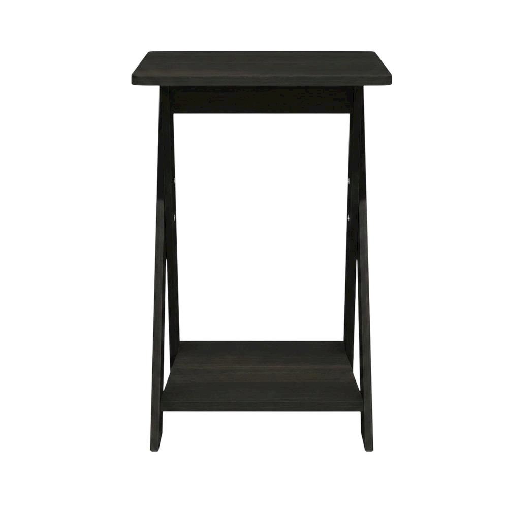 Black espresso end table with sleek surface and versatile design. Picture 4