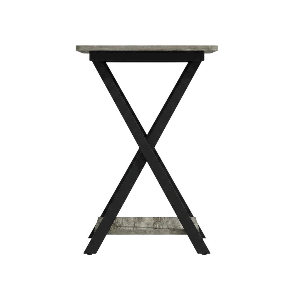 Grey Oak and Black Finish End Table with Modern Design. Picture 4