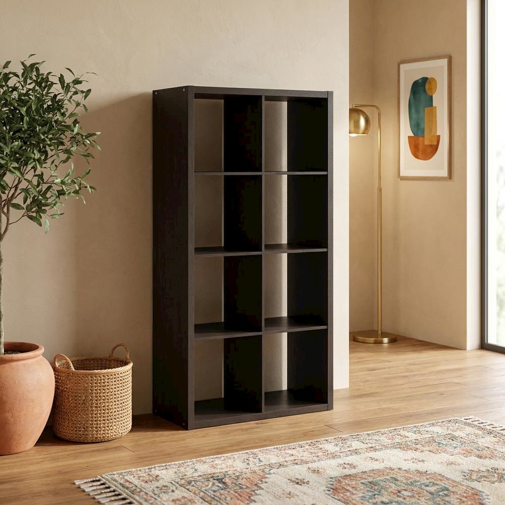 Brown 8-Cube Open Storage Organizer, Modular Shelving Unit. Picture 2