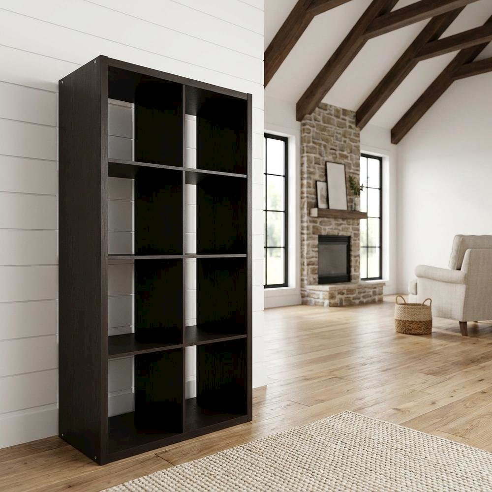Brown 8-Cube Open Storage Organizer, Modular Shelving Unit. Picture 3
