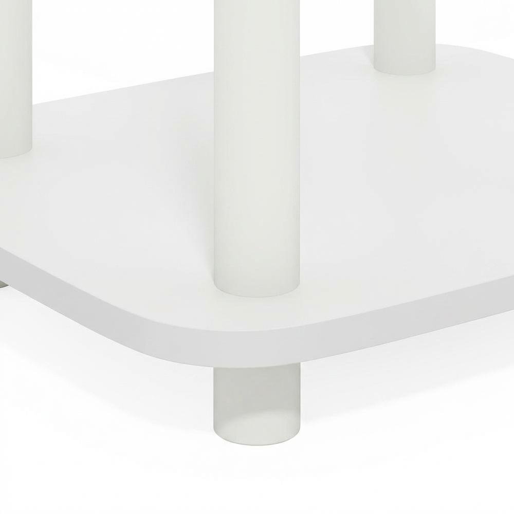 White 3-Tier Curve End Table with Modern Design and Stable Construction. Picture 6
