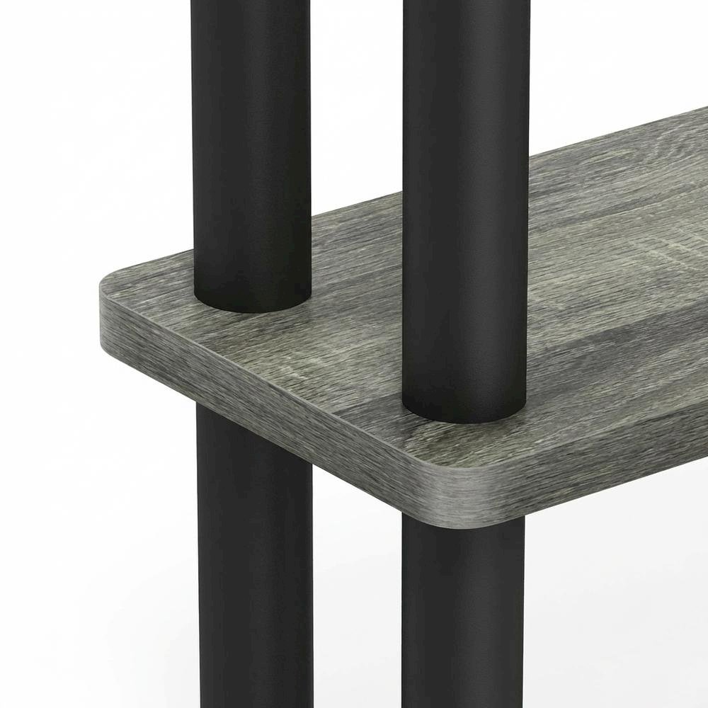 Gray Slim Entryway Storage Rack, Composite Wood, 4 Shelves, Wall-Side. Picture 5