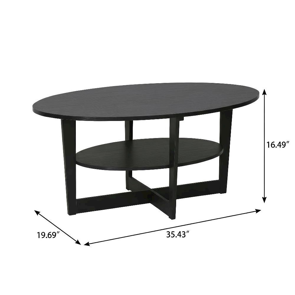 Round Walnut Coffee Table with Sturdy Wood Base and Smooth Finish. Picture 4