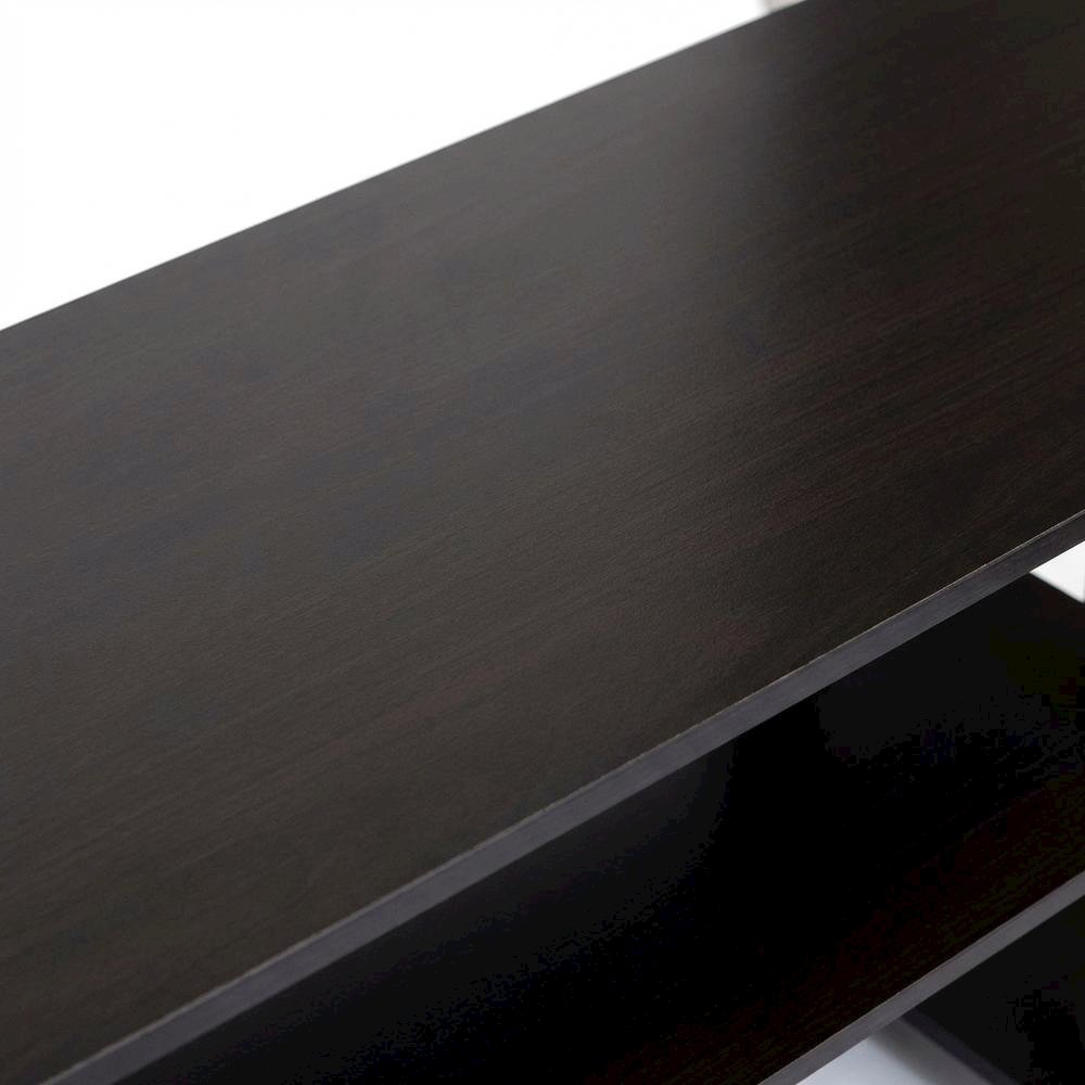 Wide TV Entertainment Center in Espresso/Black, Durable Composite Wood. Picture 4
