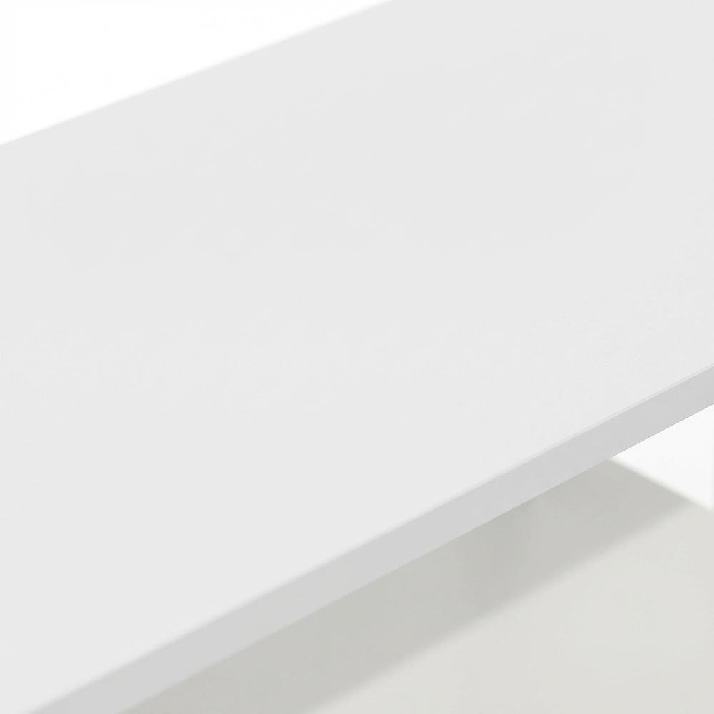 White 3-Tier TV Stand with Spacious Shelving and Durable Wood Finish. Picture 5