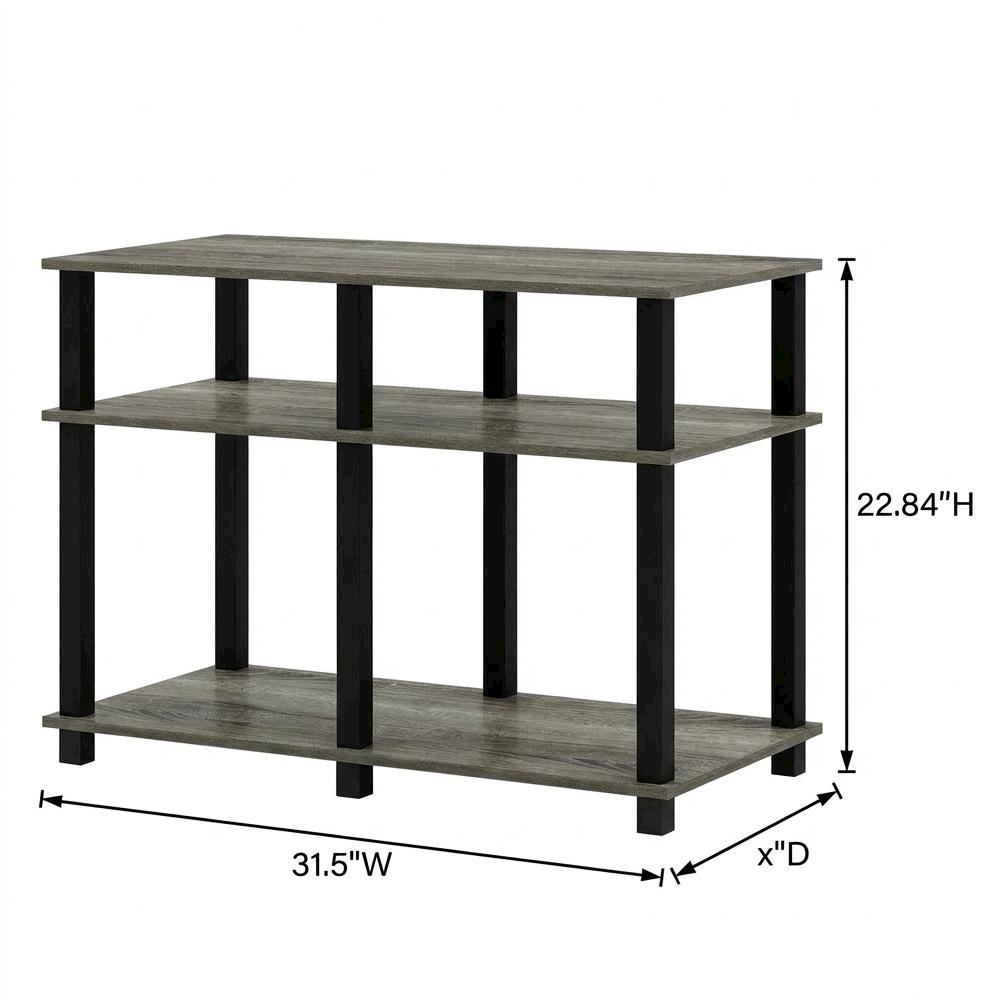 Wooden TV stand for up to 40 inch TVs with modern French Oak and black finish. Picture 7