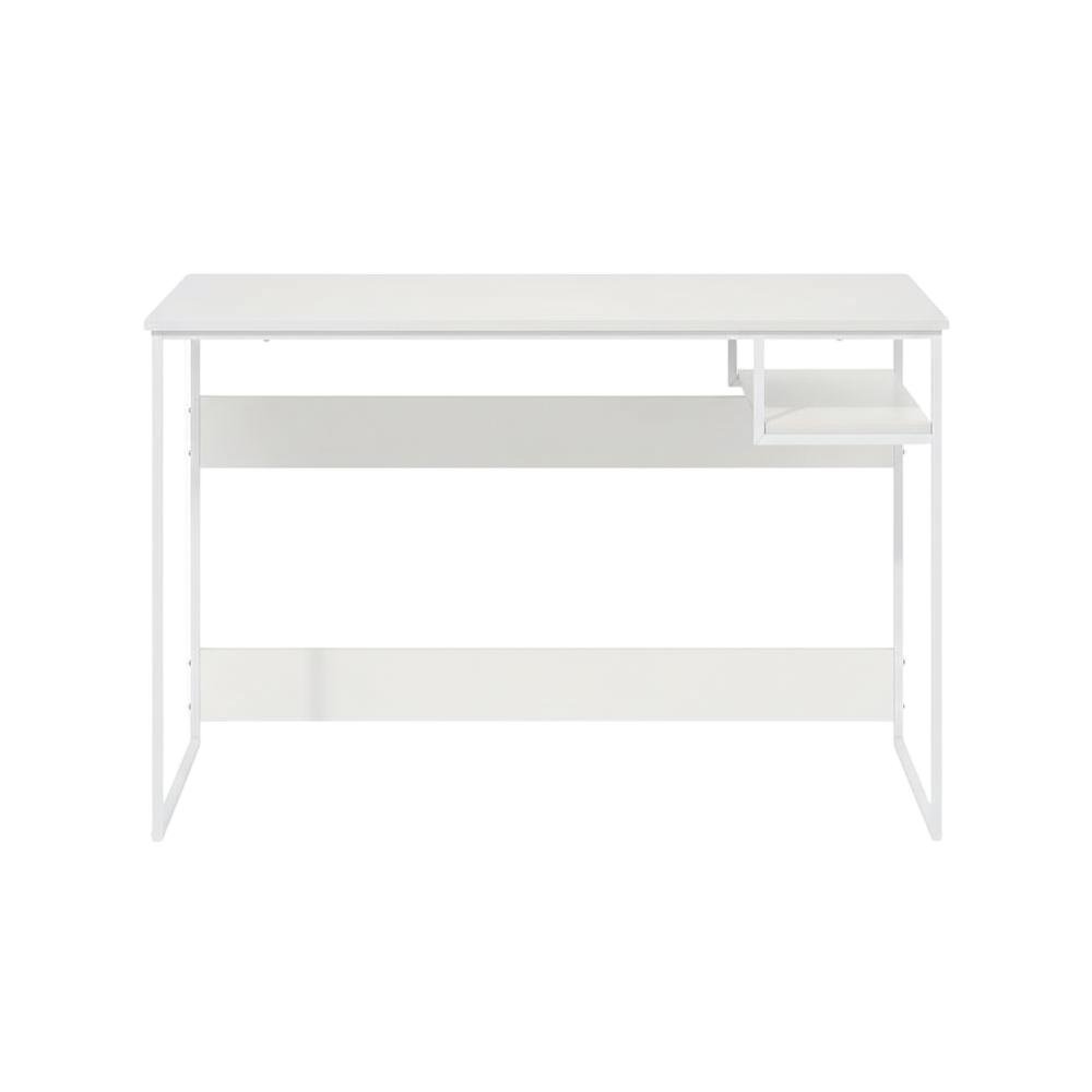 White Study Desk With Solid Finish And Spacious Workspace. Picture 4