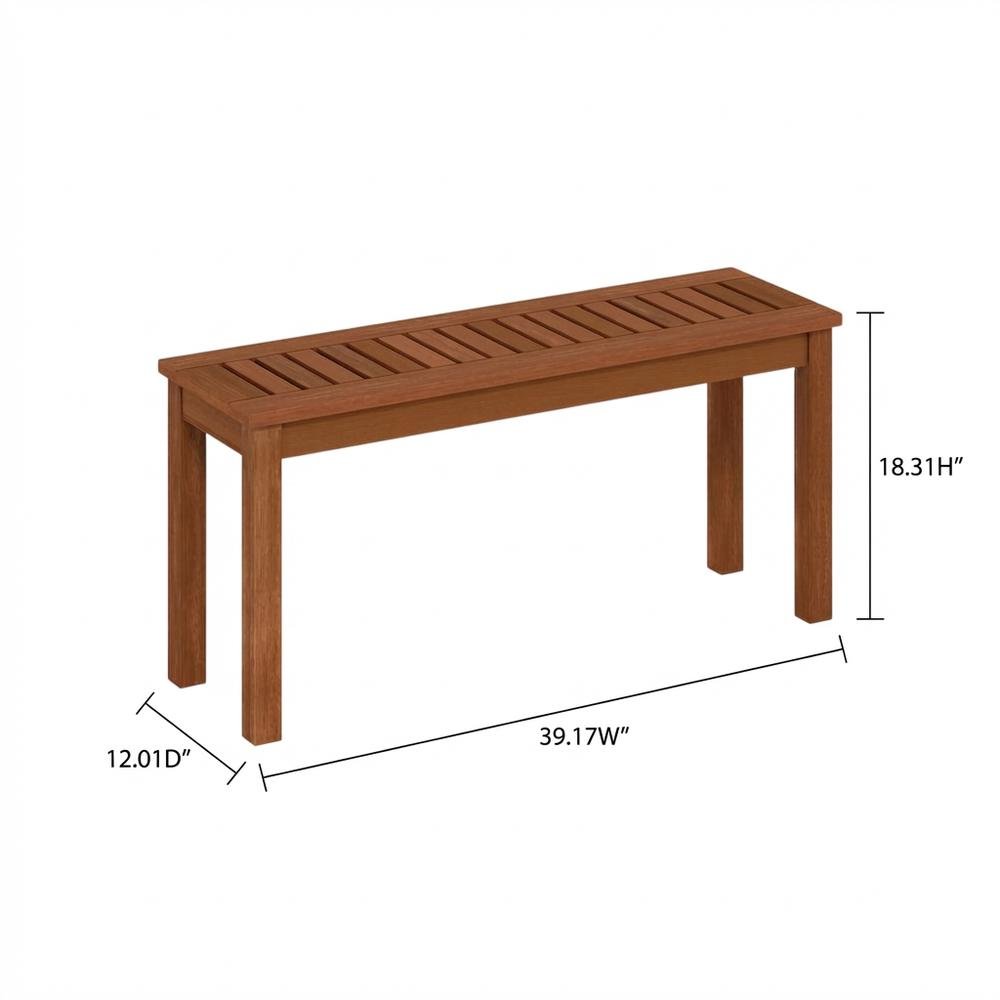 Light Wood Outdoor Garden Bench For Patio And Deck Seating. Picture 7