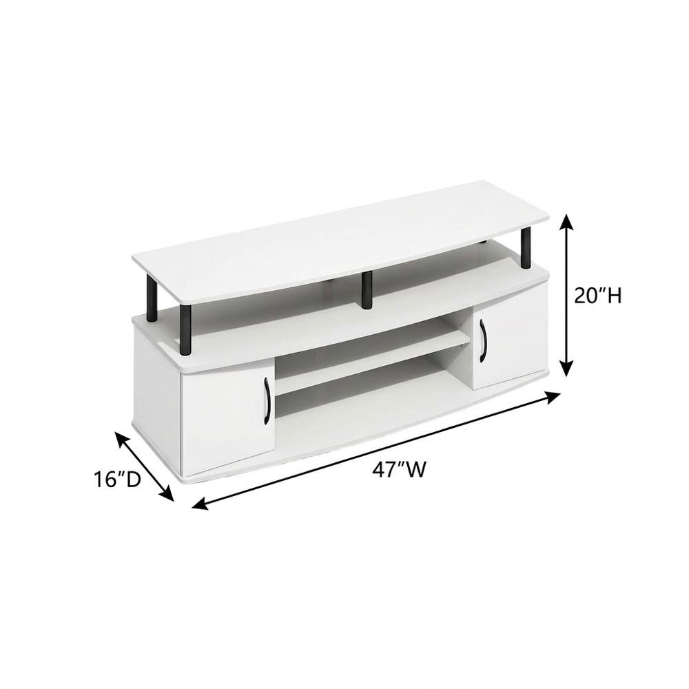 White entertainment center for up to 55-inch TVs with spacious storage, modern. Picture 7
