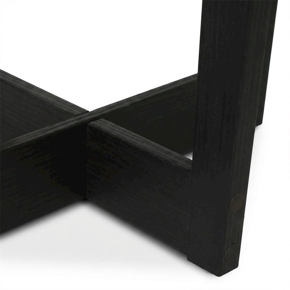 Walnut Round End Table with Sleek Modern Design for Living Room. Picture 6