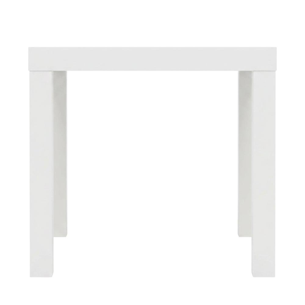 White, Side Table, Quality Build, Durable Wood Frame. Picture 4