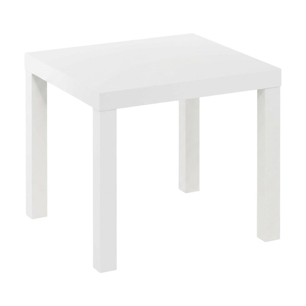 White, Side Table, Quality Build, Durable Wood Frame. Picture 1