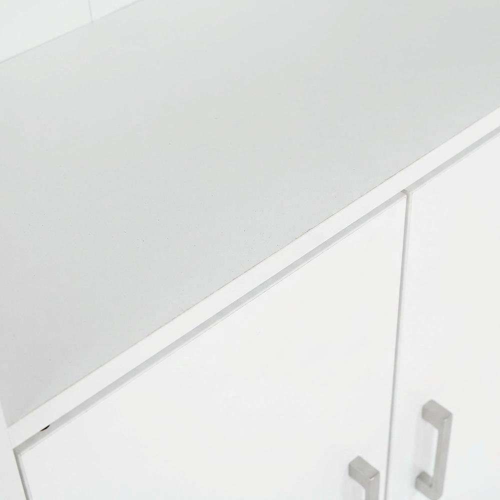 White Storage Cabinet with 2 Open Shelves and 2 Cabinet Doors. Picture 6