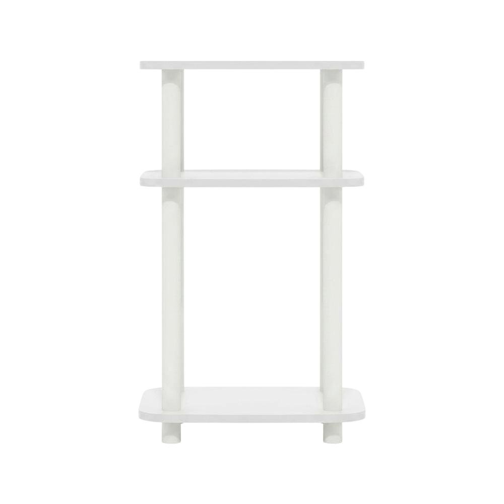White 3-Tier Curve End Table with Modern Design and Stable Construction. Picture 4