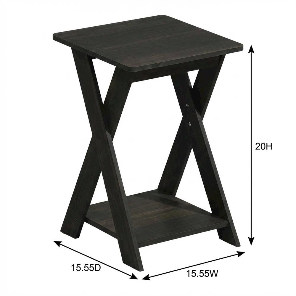 Black espresso end table with sleek surface and versatile design. Picture 7